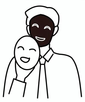 詐欺師・仮面・ペテン師 詐欺師,詐欺,仮面,悪者,悪人,犯罪者,犯罪,事件,防犯,線画のイラスト素材