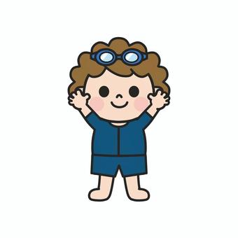 Illustration, rush guard, genderless, genderless swimwear, 