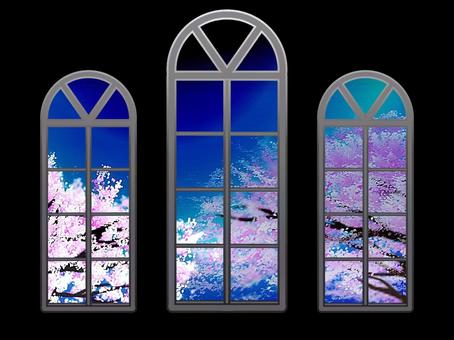 洋窓 窓,洋窓,洋館,窓枠,ガラス窓,飾り,装飾,インテリア,シンプル,西洋のイラスト素材