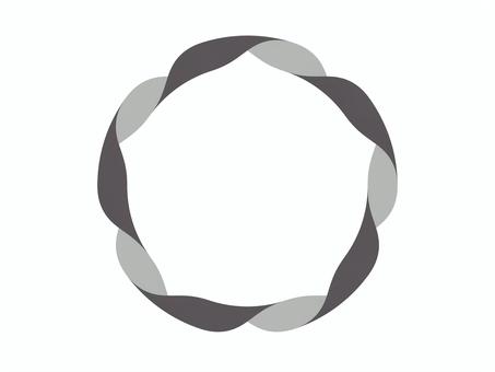 リボンのフレーム（ねじれ・円・太）03 リボン,フレーム,枠,ねじれ,円,マーク,シンプルのイラスト素材