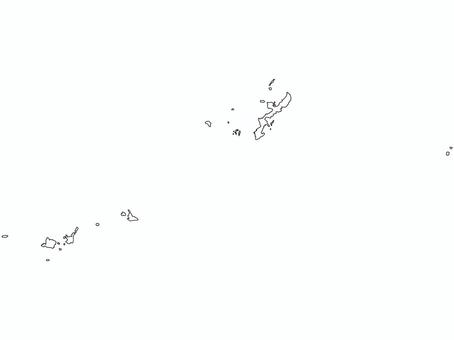 白地図/沖縄県全体 白地図/沖縄県全体 沖縄県,白地図,地図,マップ,形,沖縄,全体図,宮古島,多良間島,石垣島のイラスト素材