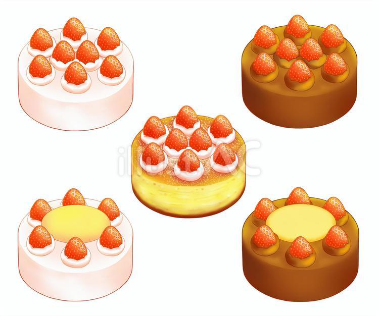 デコレーションケーキのまとめ ケーキ,デコレーションケーキ,クリスマスのイラスト素材