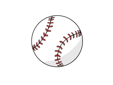野球(ベースボール)のボール(球) 野球,ボール,スポーツ,運動,体育,道具,競技,手描き,丸い,部活動のイラスト素材