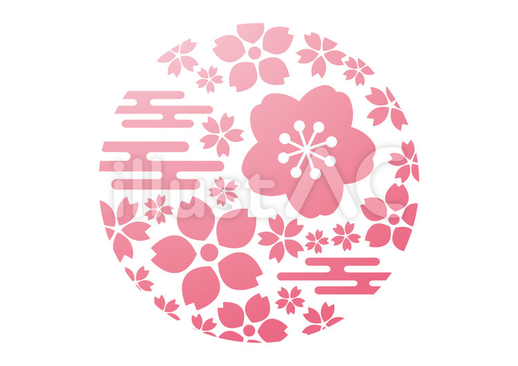 和背景素材 和,桜,年賀状のイラスト素材