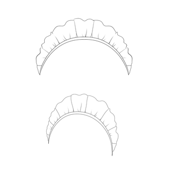 メイドカチューシャ・ヘッドドレス②線画 メイド,カチューシャ,ヘッドドレス,フリル,アクセサリー,萌え,萌え系,アキバ系,シンプル,コスプレのイラスト素材