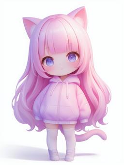 Illustration, chibi character, deformed, tiny, 