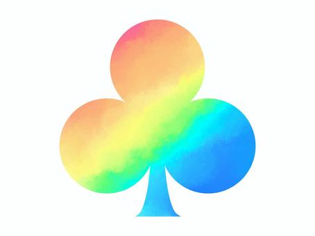 水彩素材_クローバー04 水彩素材_クローバー04 クラブ,クローバー,ミツバ,トランプ,あしらい,アイコン,水彩,フレーム,グラデーション,にじみのイラスト素材