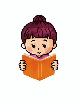 Girl reading a book, , JPG and PNG