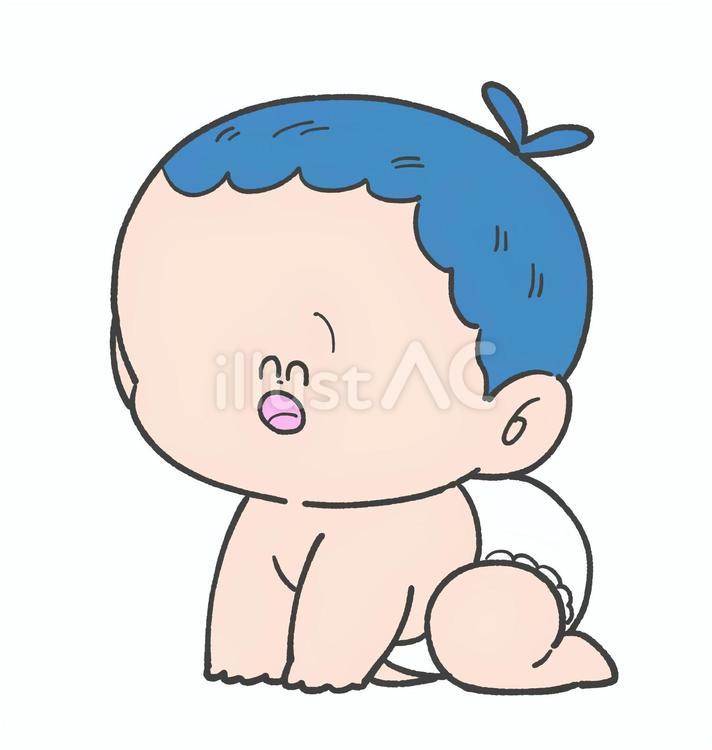 かわいい赤ちゃんの手描きイラスト 赤ちゃん,乳児,かわいいのイラスト素材