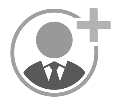 ネクタイの人物とプラスマークのアイコン 人物,アイコン,ビジネス,プラス,人材,スーツ,ネクタイ,参加,追加,登録のイラスト素材