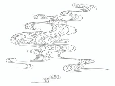 日本の模様27_波・流水 手描き風 日本の模様27_波・流水 手描き風 波,海,流水,水,液体,渦巻,うねり,流れ,伝統模様,古代模様のイラスト素材