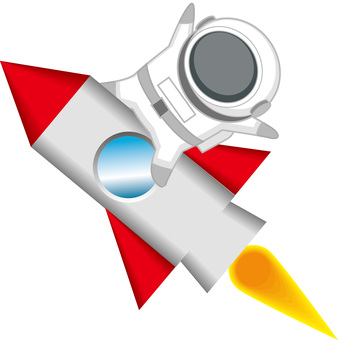ロケット宇宙飛行士　 ロケット,宇宙飛行士,宇宙服,技術,未来,乗る,飛ぶ,キャラのイラスト素材