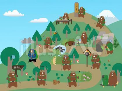 クマの登山セット