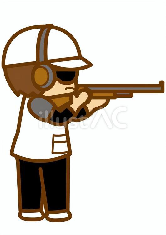クレー射撃-4c クレー射撃,射撃,競技のイラスト素材