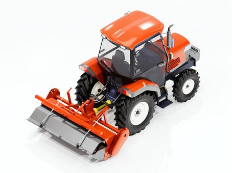 自動車CGイラスト10_リヤ トラクター,自動車,乗り物,農機,農業用,農作業,ロータリー,アイソメトリック,等角投影法,立体のイラスト素材