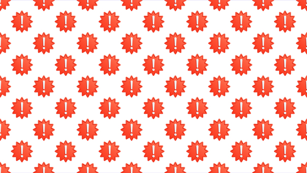 赤いギザギザの警告マークの白い背景 注意,背景,禁止,マーク,パターン,アイコン,模様,ビックリマーク,エクスクラメーション,壁紙のイラスト素材