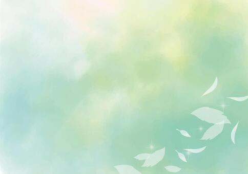 水彩と葉の背景