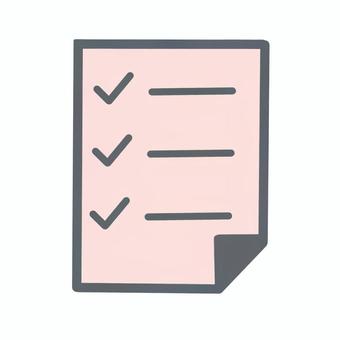 チェックリスト　書類　ピンク 書類,チェックリスト,ピンク,todoリスト,進捗管理,アンケート,メモ,シンプル,アイコン,マークのイラスト素材