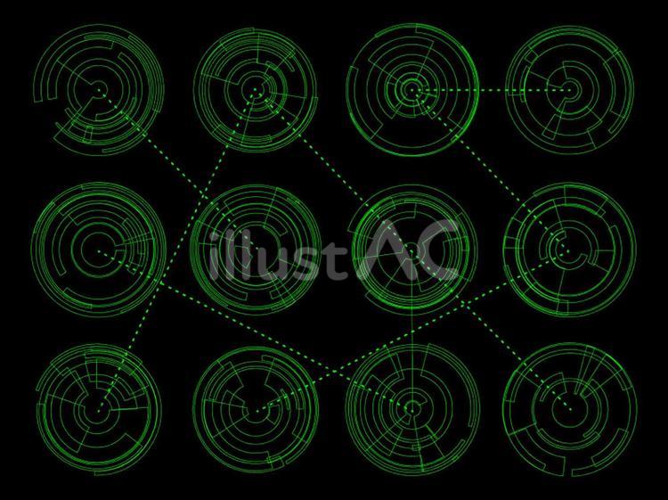 ネットワークゲート整列のイメージ 円盤,扇形,円弧のイラスト素材