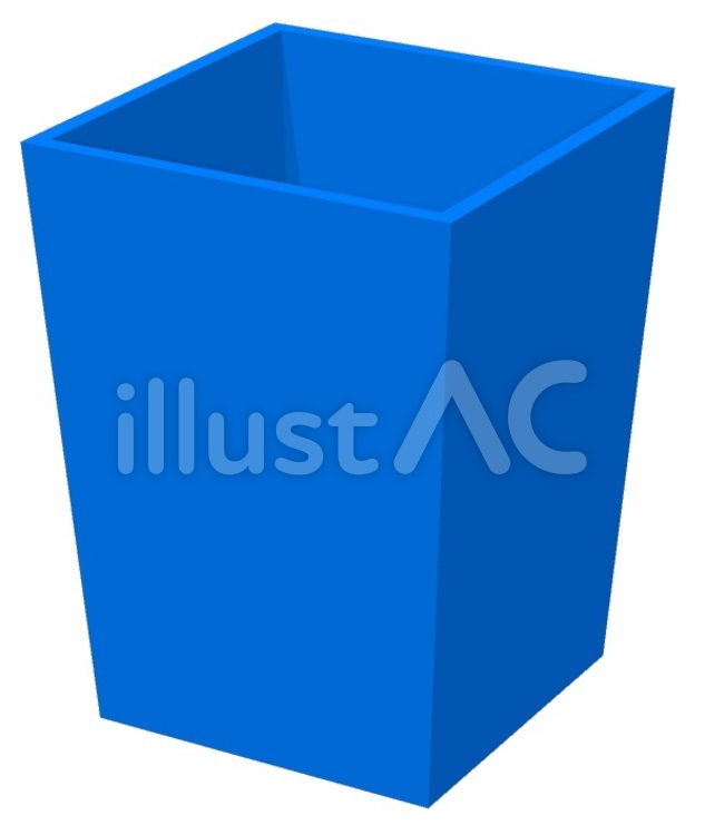 四角くずかご 箱,くずかご,3dcgのイラスト素材