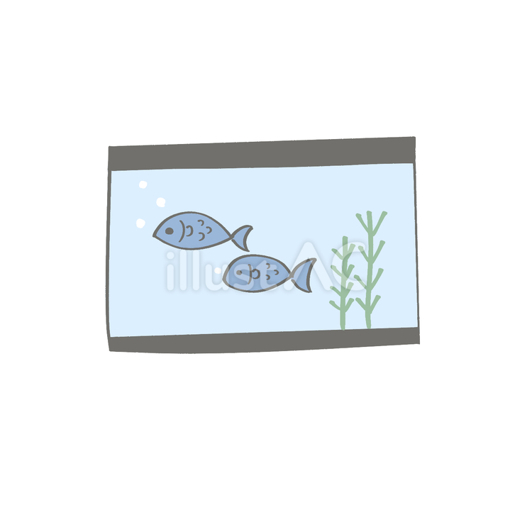 水槽の中の魚 魚,青,水草のイラスト素材