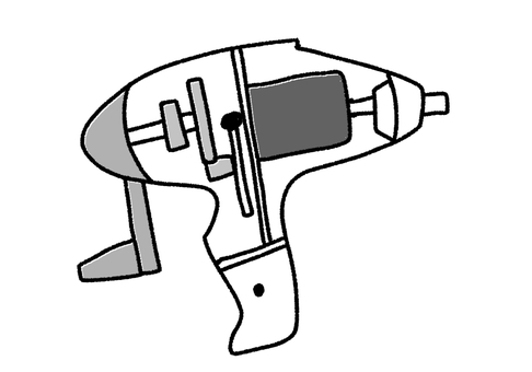 手回し発電機　白黒 白黒,手書き,手回し発電機,発電機,発電,理科,小学校,挿絵,透過のイラスト素材