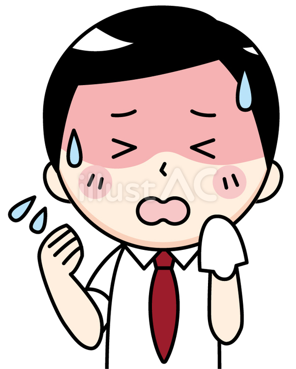暑がるスーツ姿の男性 サラリーマン,人物,スーツのイラスト素材