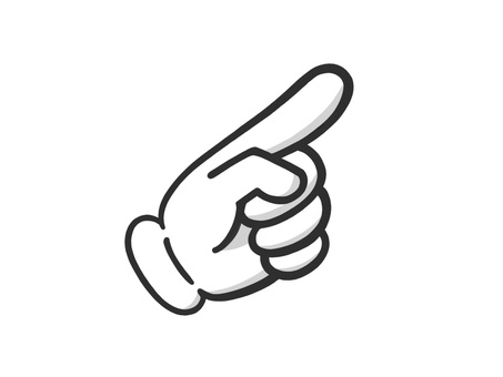 方向を指し示す手のアイコン(矢印) 矢印,方向,向き,示す,手,スイッチ,クリック,手描き,マーク,印のイラスト素材