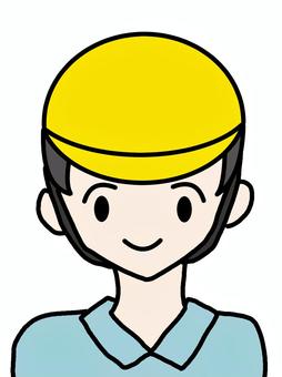 ヘルメット黄色　男性 ヘルメット,人物,安全ヘルメット,安全第一,事故防止,シンプル,男性,作業着,生活のイラスト素材