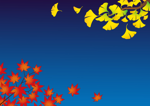 Autumn frame_Hdb 秋,フレーム,紅葉,銀杏,かえで,飾り枠,10月,11月,背景素材,ベクターのイラスト素材