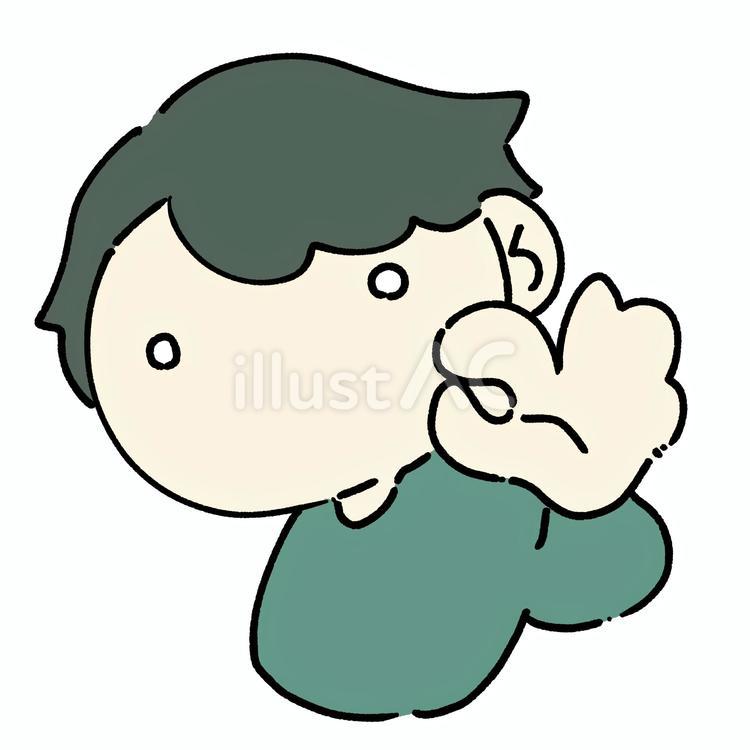手でokマークを作る男性 人,男性,okのイラスト素材