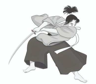 Illustration, служить, молодой, нож, 