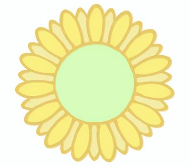 Illustration, sunflower, kembang, kuning, 