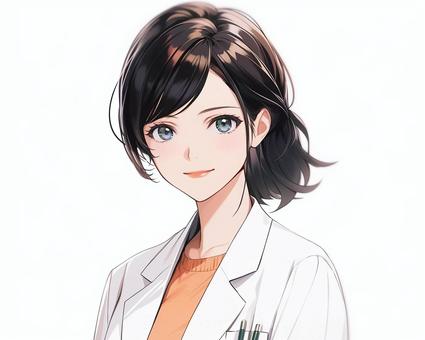 Illustration, a woman doctor, doctor, female, 