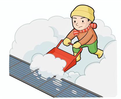 雪かき　溝に流す 豪雪,雪かき,溝,流す,重労働,寒い,スコップのイラスト素材