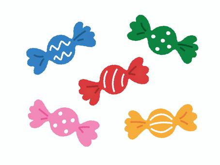 キャンディー キャンディー,飴,お菓子,スイーツ,あめちゃん,カラフル,手描きのイラスト素材