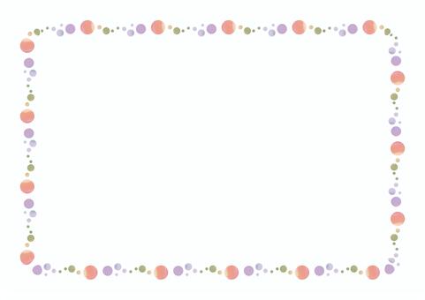 水彩手書きの水玉ラインフレーム
