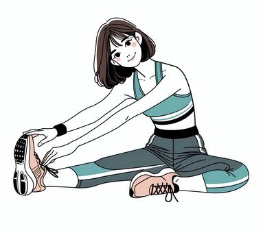 woman doing stretching, female, stretch, sports, JPG, PNG and AI