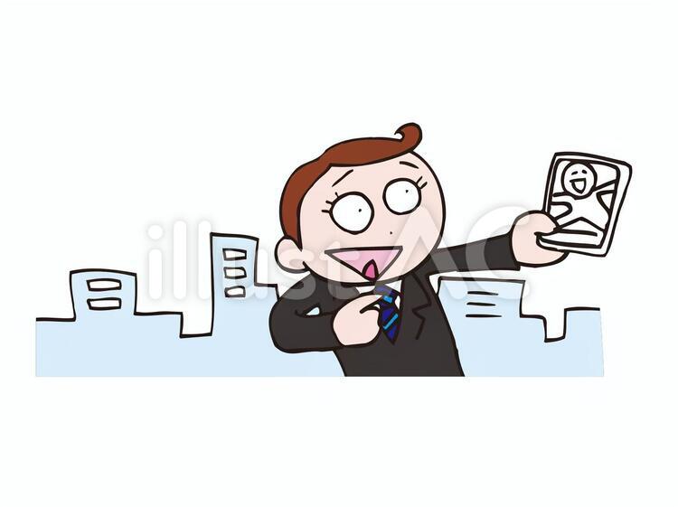スマホの写真を見る スマートフォン,スマホ,動画のイラスト素材