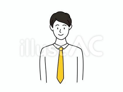 正面を向く会社員の男性