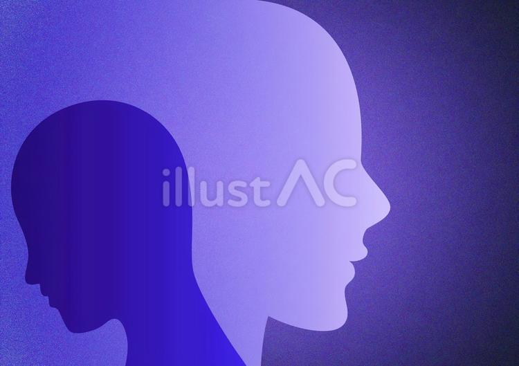 悩みを抱えている人の背景2 悩み,鬱,内面のイラスト素材