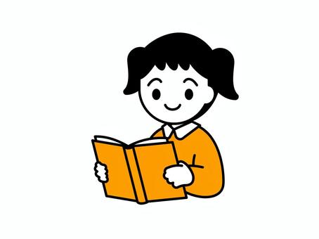 本を読む子どものイラスト04 人物,子ども,本,児童,園児,小学生,幼稚園,保育園,こども園,福祉施設のイラスト素材