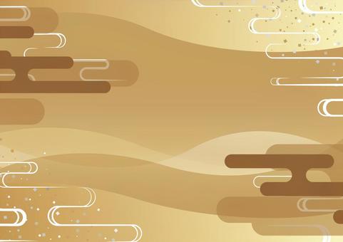 Golden haze Japanese style background material, JPG Golden haze Japanese style background material, japanese style, cloud, curve, JPG