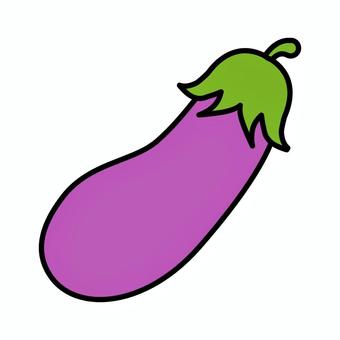 なす なす,１本,紫,緑,野菜,ヘタのイラスト素材