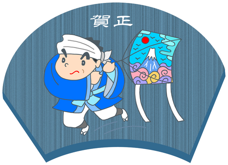 凧揚げ・和凧 凧揚げ,和凧,絵馬,賀正,正月遊び,縁起物,富士山,正月,新年,伝統行事のイラスト素材