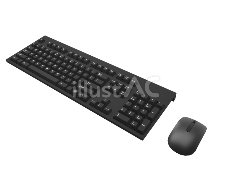 キーボードとマウス（斜め） キーボード,周辺機器,コンピュータのイラスト素材