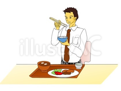 食事中の会社員