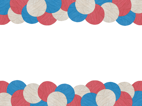 毛糸玉のフレーム フレーム,毛糸,玉,赤,青,白,円,手芸,イラスト,挿絵のイラスト素材