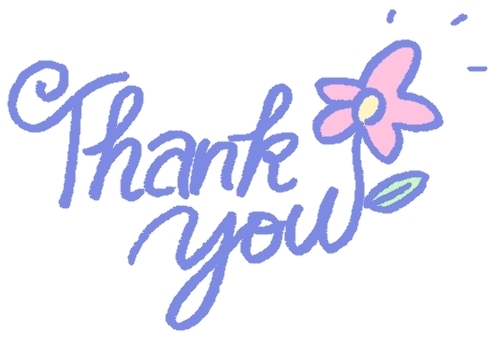 Thank you 青 文字 カラー