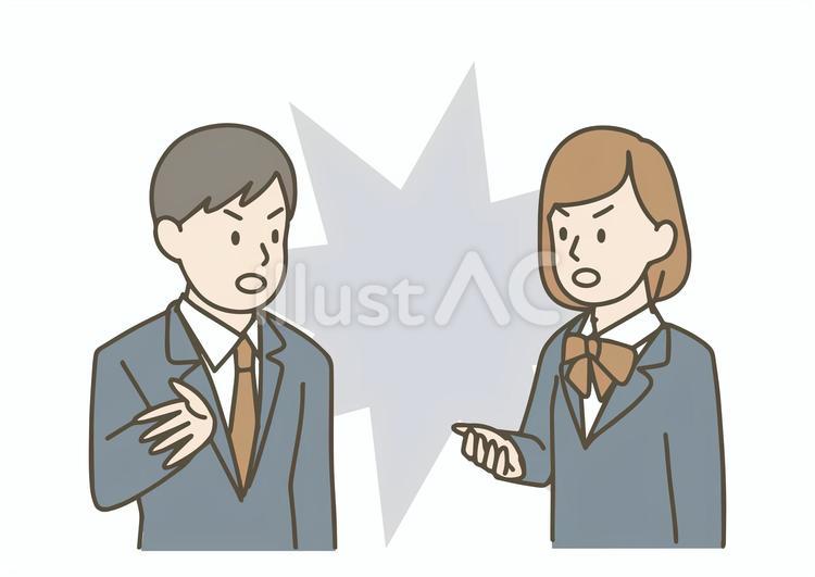 言い合う学生 学生,ブレザー,制服のイラスト素材